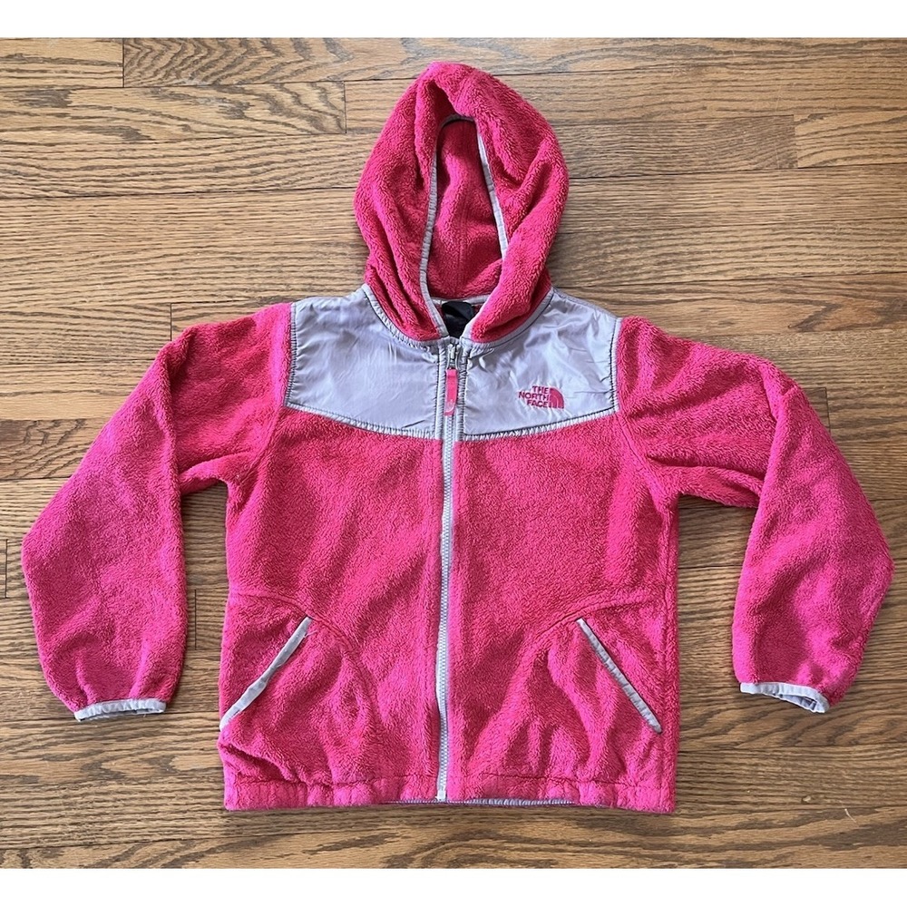The North Face‎ Pink Fleece Hooded Jacket Toddler Girls Youth Medium Full Zip
